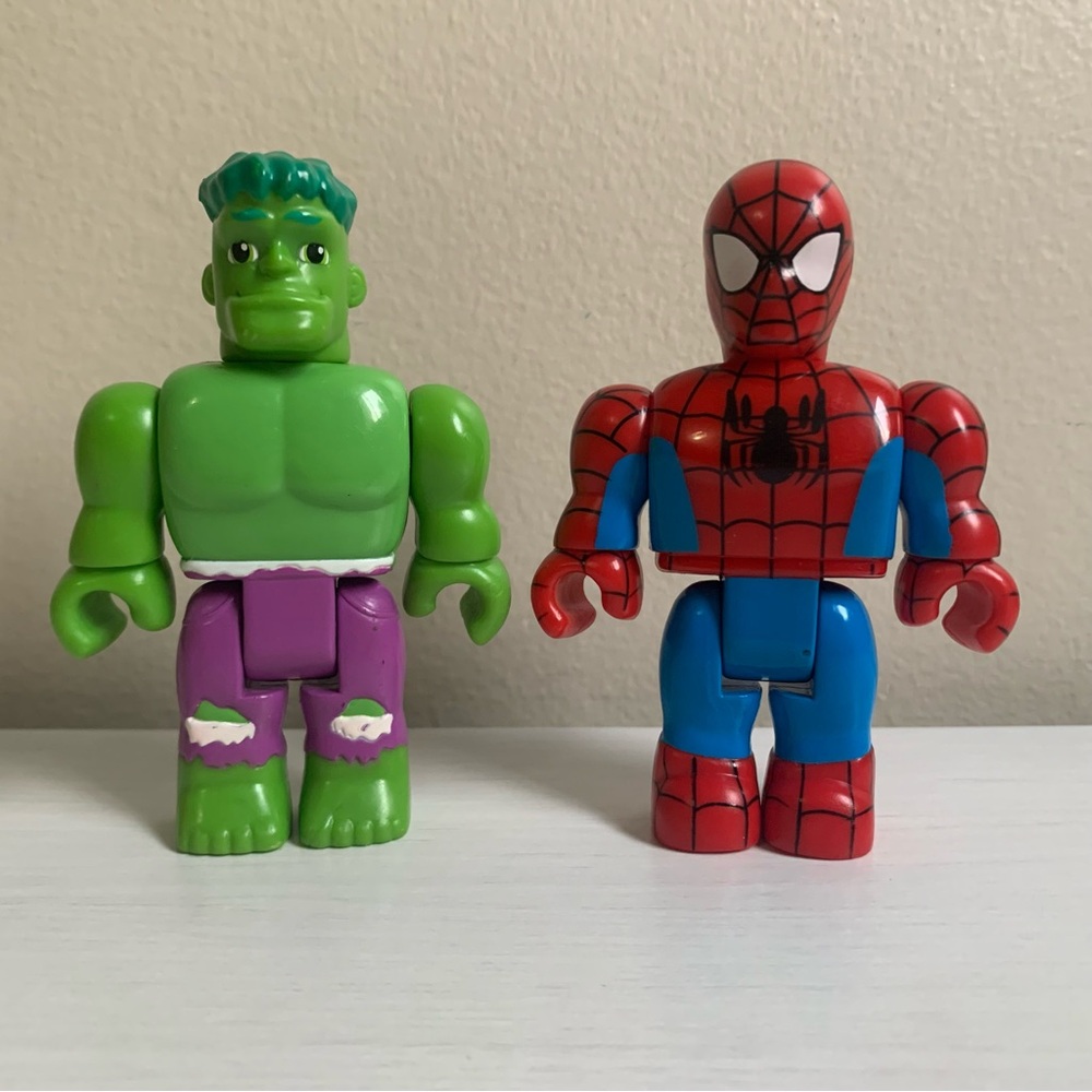 Mega Bloks Marvel Spider-Man & Friends Hulk and Spider-Man 3.5” Chunky Figures
